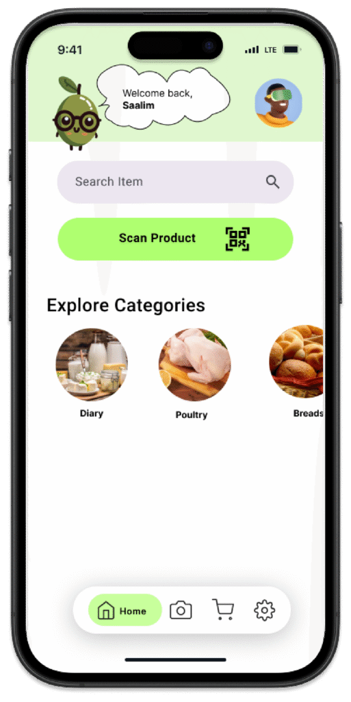 App home page on iphone