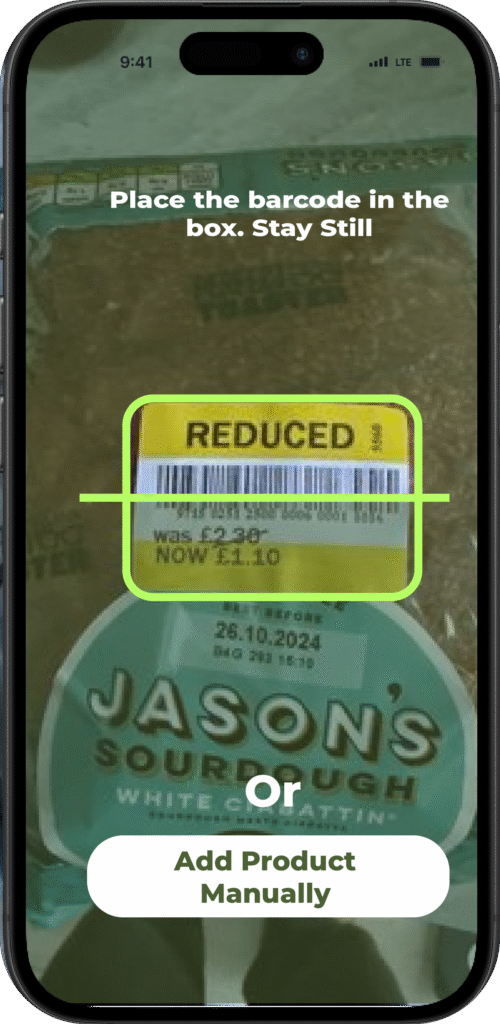 User scanning a food product
